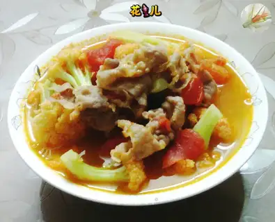 Tomato fat steak soup