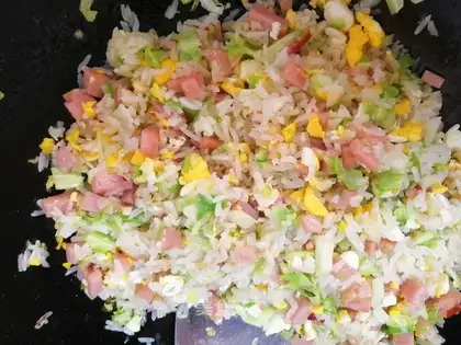 Gold and silver egg fried rice