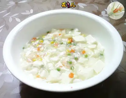 Cream squid and shrimp scab