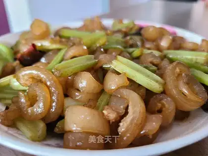 Celery with pig skin