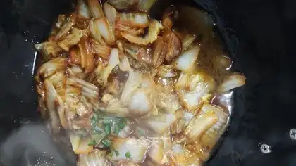 The cabbage's gonna burn the meat