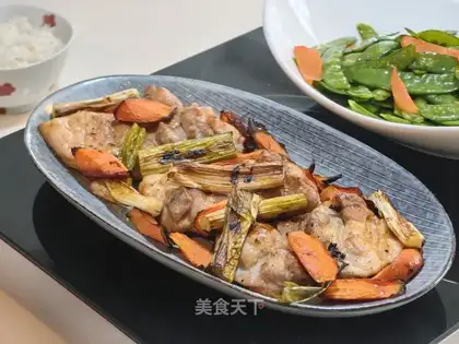 Roasted chicken onions