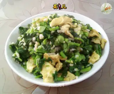 Eggs and rice, oil and vegetables