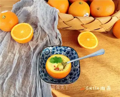 Orange steamed eggs