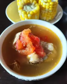 Tomato corn broth