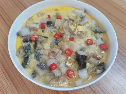 Yellow fish, steamed eggs