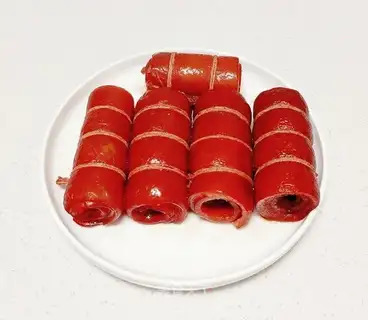 Red pig skin
