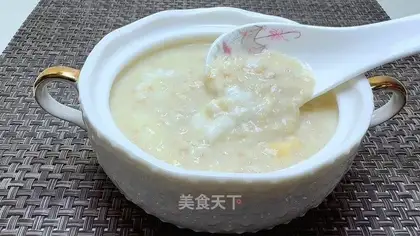 Milk oatmeal and egg congee