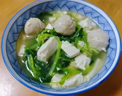 Sausage meatball tofu soup
