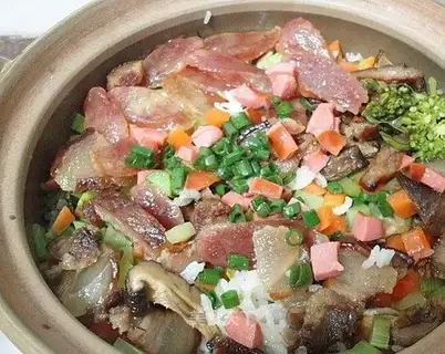 Colorful vegetable cured pot rice
