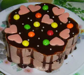Colorful chocolate mousse