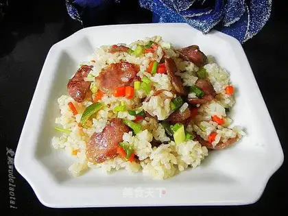 Sausage and carrot fried rice
