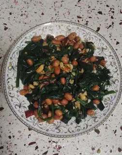 Chan Jelly spinach peanut rice
