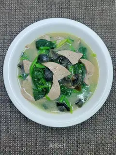 Porridge liver spinach soup