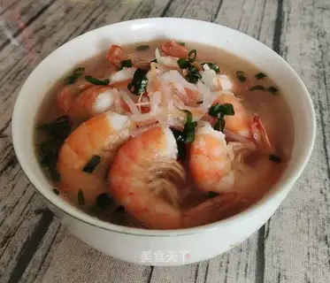 Shrimp soup with carrots