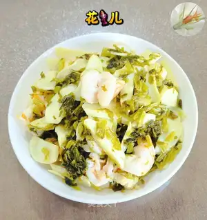 The pickled shrimp is white