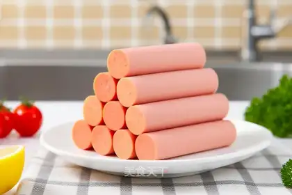 Self-made pure ham and sausages