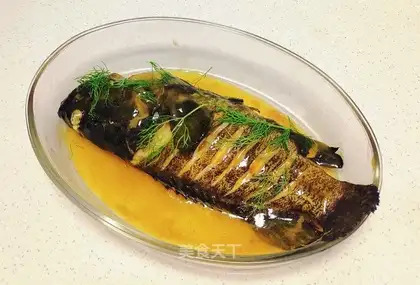 Steamed plaster fish