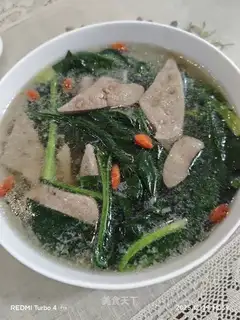 Spinach liver soup