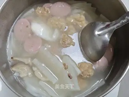 Three eggs soup
