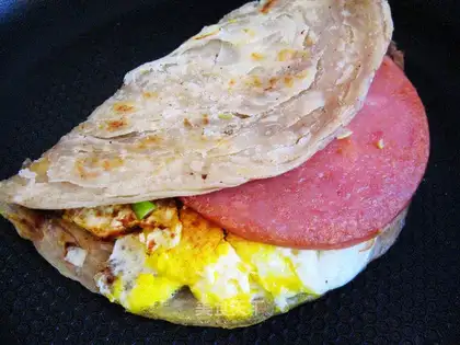 Ham and egg scallion pancakes