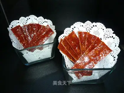 Beef jerky with honey sauce