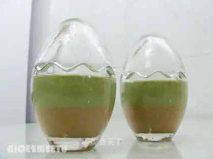 Matcha cocoa milk jelly