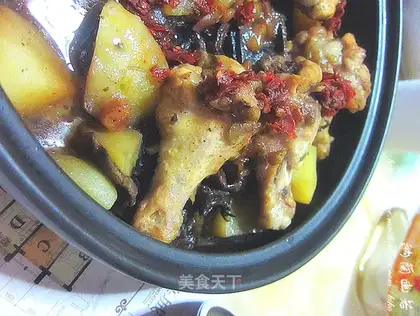 Braised fin root with hazel mushroom and potato