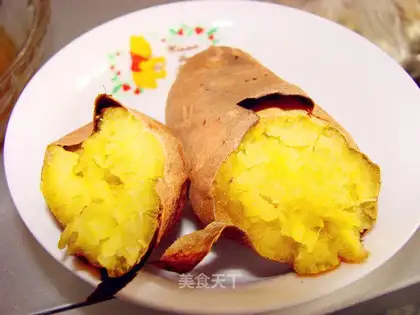 Microwave roasted sweet potatoes