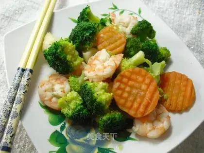 stir-fried shrimp with broccoli