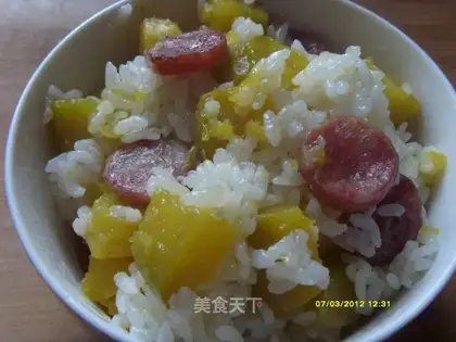 Sausage and pumpkin rice