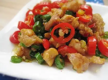 diced chicken with double pepper