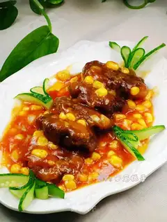 Pork pie with corn ketchup