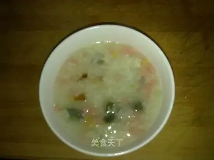 Preserved egg and ham porridge