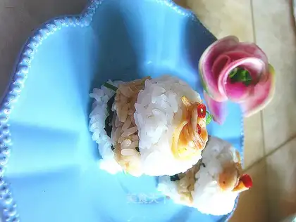 Colorful rice sandwich