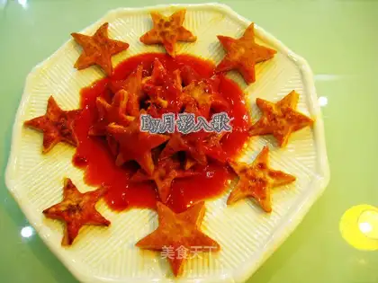 Vegetable starfish in tomato sauce