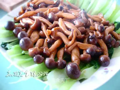 Stewed rapeseed with crab flavor mushroom