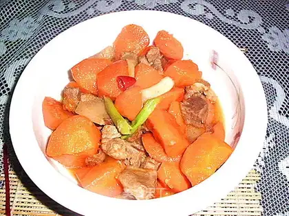 Roasted pork with carrot