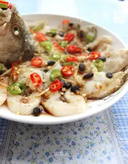 Steamed perch with black bean sauce