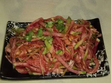 Cold salad with beautiful shredded radish