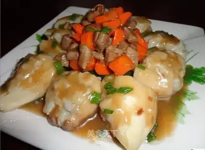 Fish paste with apricot mushroom