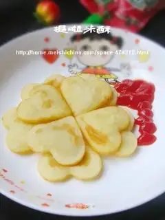 Heart-shaped potato cake