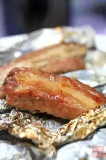 Pork ribs wrapped in tin foil