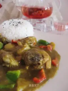 Curry potato chicken leg rice