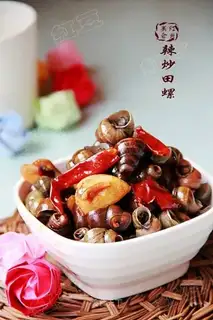 Sauteed snail with spicy sauce