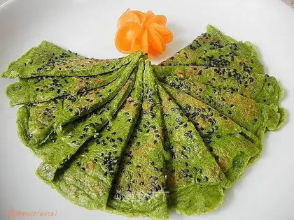Spinach residue omelet