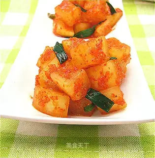 Korean spicy radish pieces
