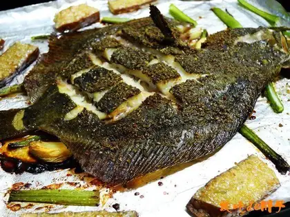 Grilled turbot