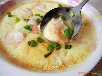 Steamed egg with shrimp