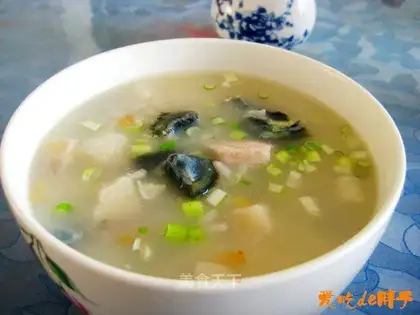 congee with pork and century